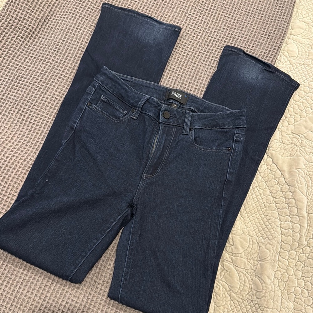 PAIGE Women's Manhattan High Rise Blue Jeans